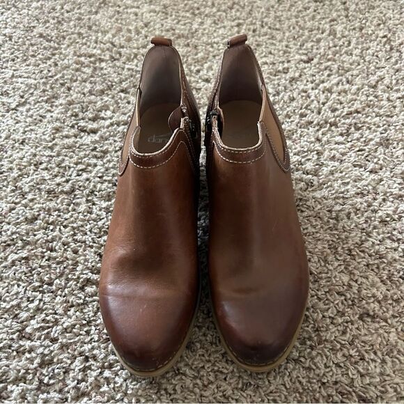 Dansko Harlene Brown Leather Booties Size 37 US 6-6.5 - Picture 2 of 11